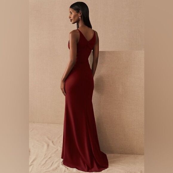 BHLDN Jones V-Neck Crepe Dress - Picture 3 of 12